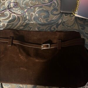 Elegant Brown Suede Women's Satchel